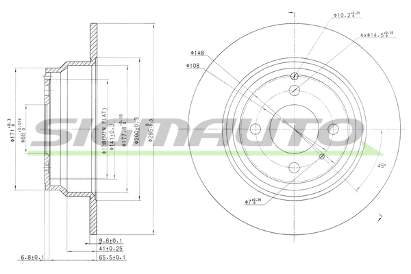 Disque de frein SIGMAUTO DBA551S