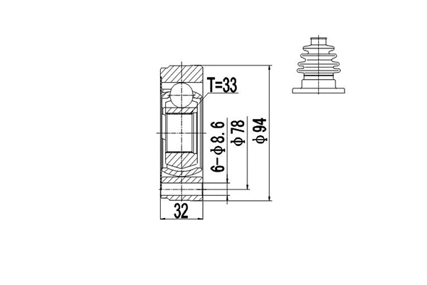 Jeu de joints, arbre de transmission DYNAMATRIX DCV603008