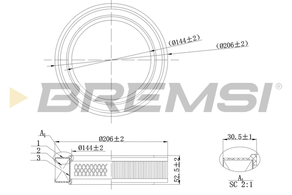 Filtre à air BREMSI FA2131