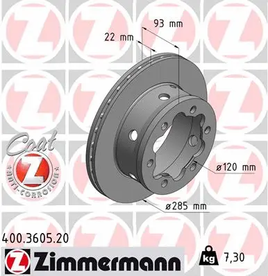 Disque de frein ZIMMERMANN 400.3605.20
