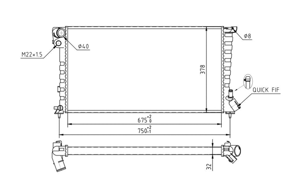 Radiateur, refroidissement du moteur HART 601 911