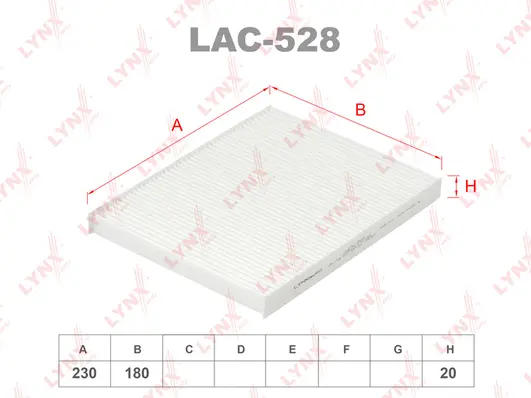 Filtre, air de l'habitacle LYNXAUTO LAC-528
