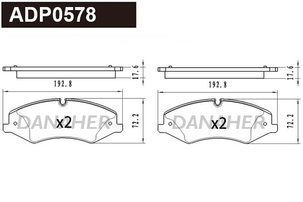 Kit de plaquettes de frein, frein à disque DANAHER ADP0578