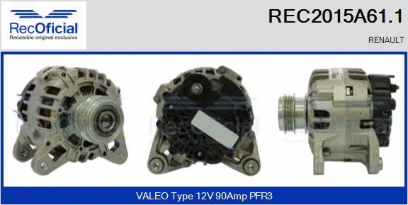 Alternateur RECOFICIAL REC2015A61.1