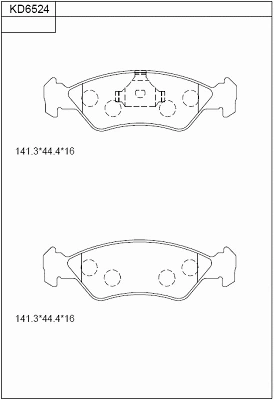Kit de plaquettes de frein, frein à disque ASIMCO KD6524