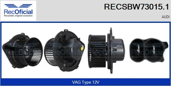 Pulseur d'air habitacle RECOFICIAL RECSBW73015.1