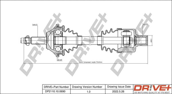 Arbre de transmission Dr!ve+ DP2110.10.0690