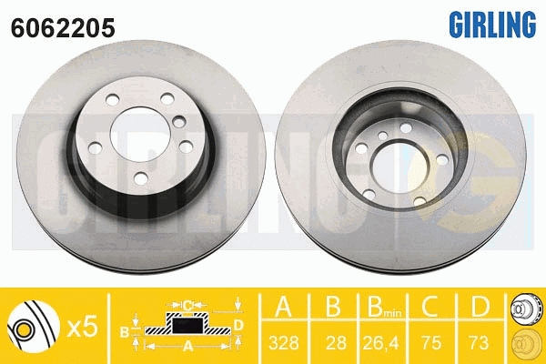 Disque de frein GIRLING 6062205