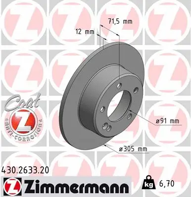 Disque de frein ZIMMERMANN 430.2633.20