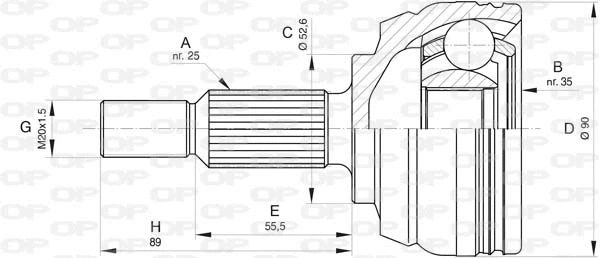 Jeu de joints, arbre de transmission OPEN PARTS CVJ5801.10