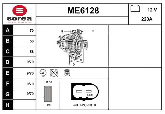 Alternateur SERA ME6128