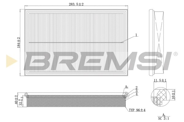 Filtre à air BREMSI FA2120