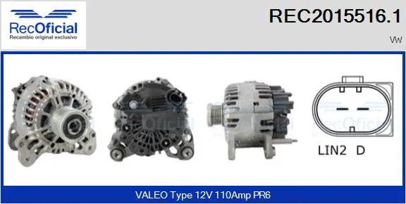 Alternateur RECOFICIAL REC2015516.1