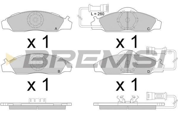 Kit de plaquettes de frein, frein à disque BREMSI BP2955