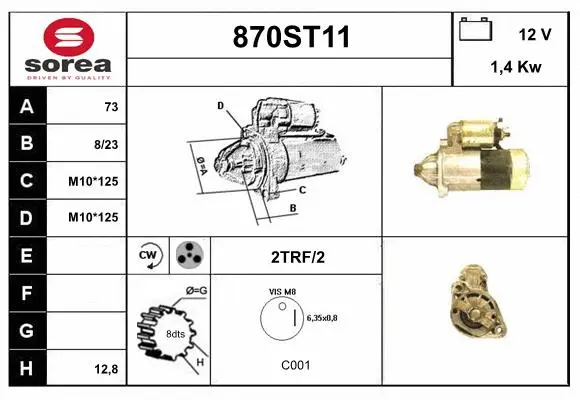 Démarreur STARTCAR 870ST11