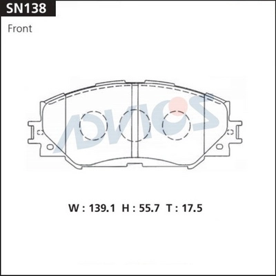 Kit de plaquettes de frein, frein à disque ADVICS SN138