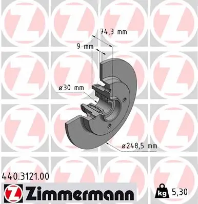 Disque de frein ZIMMERMANN 440.3121.00