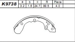 Jeu de mâchoires de frein ASIMCO K9738