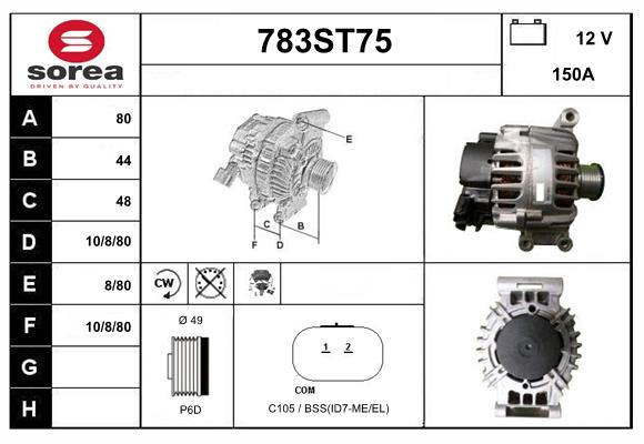 Alternateur STARTCAR 783ST75