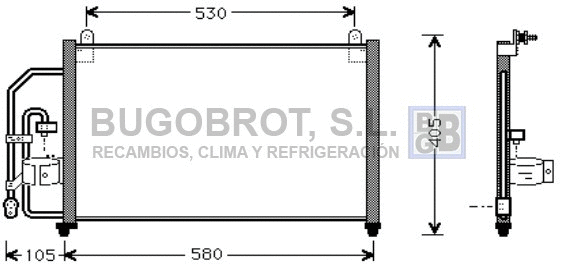 Condenseur, climatisation BUGOBROT 62-DW5012