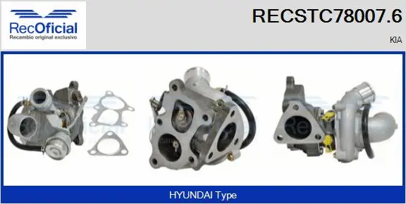 Turbocompresseur, suralimentation RECOFICIAL RECSTC78007.6