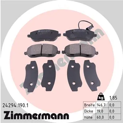 Kit de plaquettes de frein, frein à disque ZIMMERMANN 24294.190.1