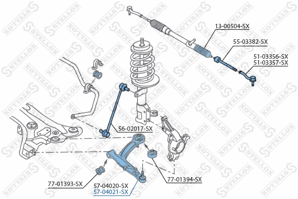 Bras de liaison, suspension de roue STELLOX 57-04021-SX