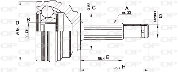 Jeu de joints, arbre de transmission OPEN PARTS CVJ5389.10