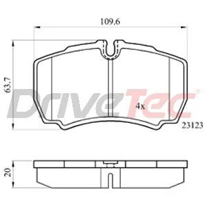 Kit de plaquettes de frein, frein à disque DriveTec DPAD1826