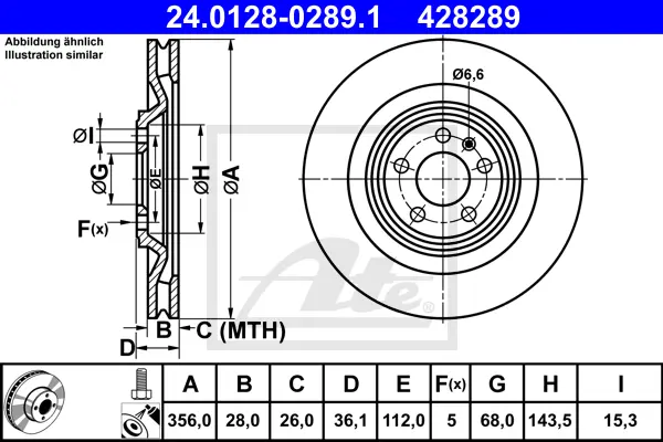 Disque de frein ATE-APAC 24.0128-0289.1