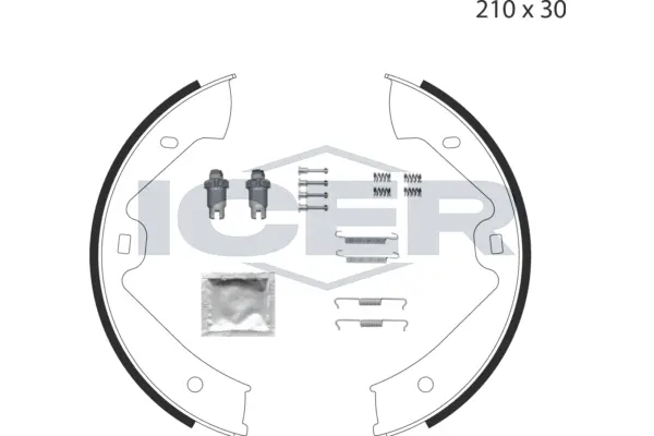Jeu de mâchoires de frein, frein de stationnement ICER 79PB4029 C