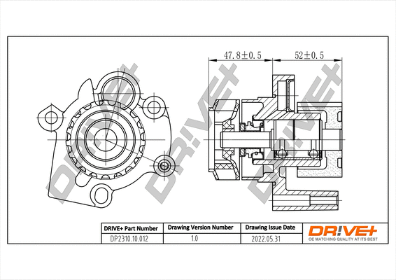 Pompe à eau, refroidissement du moteur Dr!ve+ DP2310.10.012