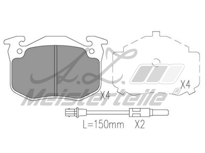 Kit de plaquettes de frein, frein à disque A.Z. Meisterteile AZMT-44-022-1926