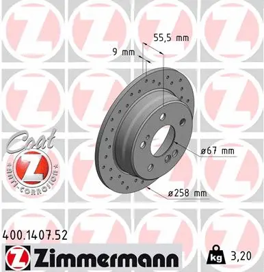 Disque de frein ZIMMERMANN 400.1407.52