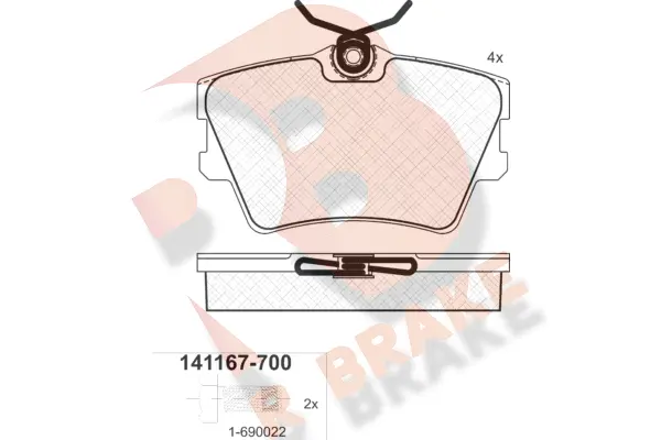 Kit de plaquettes de frein, frein à disque R BRAKE RB1167-700