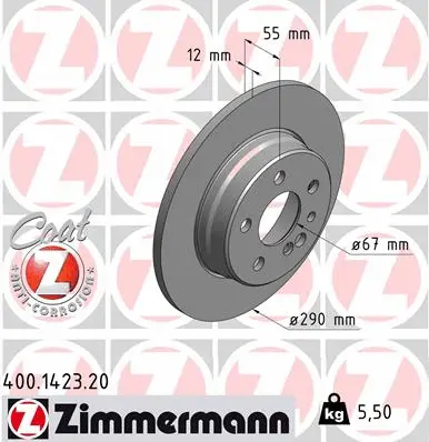 Disque de frein ZIMMERMANN 400.1423.20