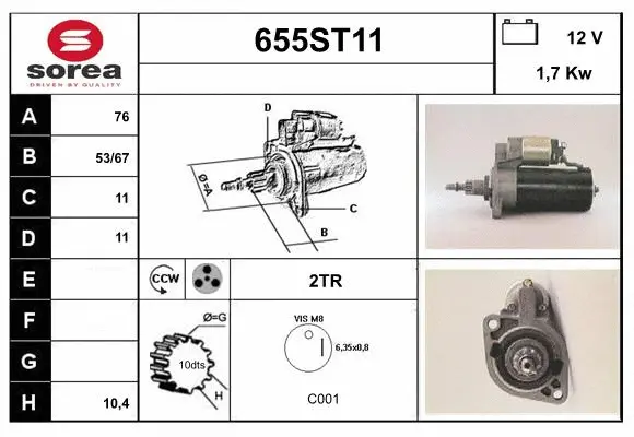 Démarreur STARTCAR 655ST11
