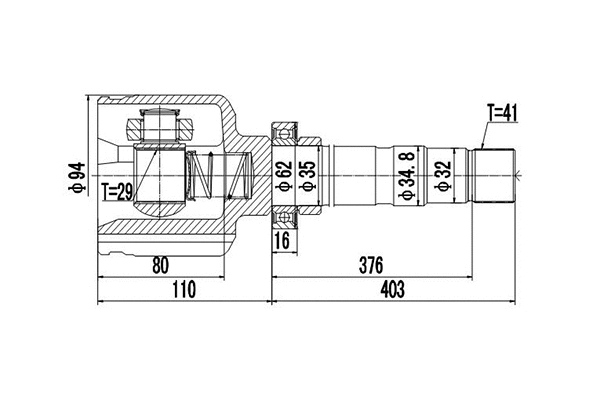 Jeu de joints, arbre de transmission DYNAMATRIX DCV617020