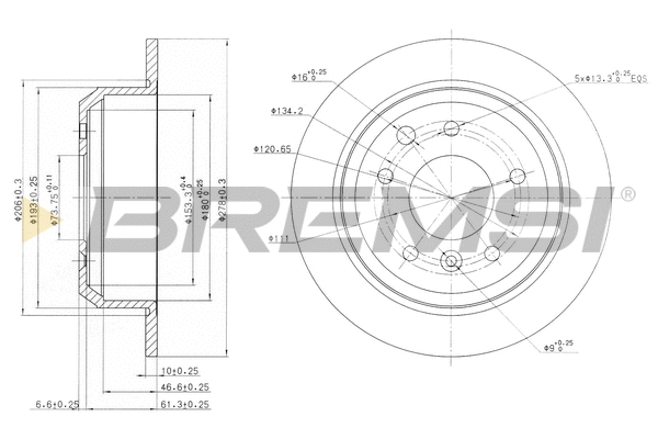 Disque de frein BREMSI CD6287S