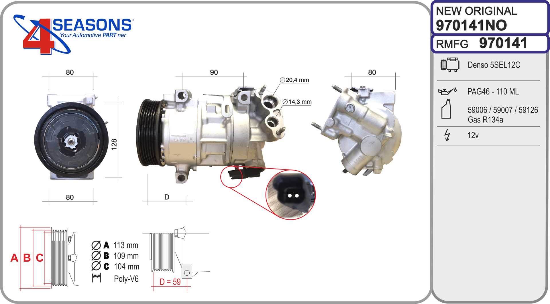Compresseur, climatisation AHE 970141NO