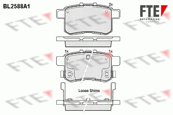 Kit de plaquettes de frein, frein à disque FTE 9010839
