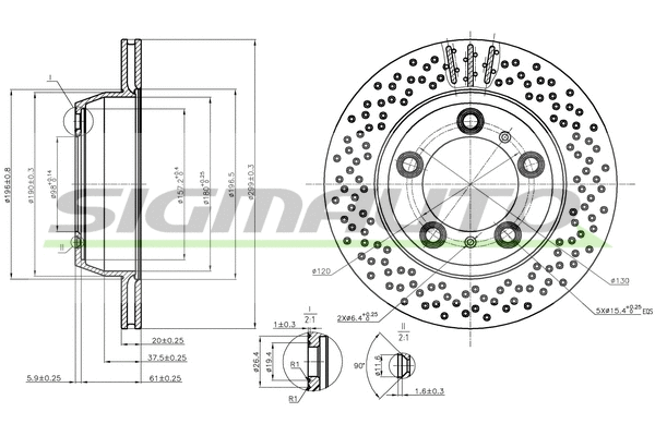Disque de frein SIGMAUTO DBC028V