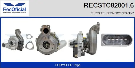 Turbocompresseur, suralimentation RECOFICIAL RECSTC82001.6