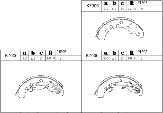 Jeu de mâchoires de frein ASIMCO K7006