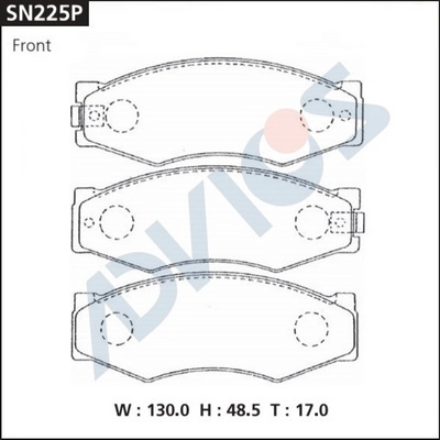 Kit de plaquettes de frein, frein à disque ADVICS SN225P