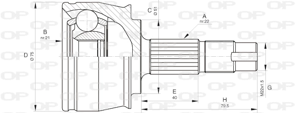 Jeu de joints, arbre de transmission OPEN PARTS CVJ5291.10