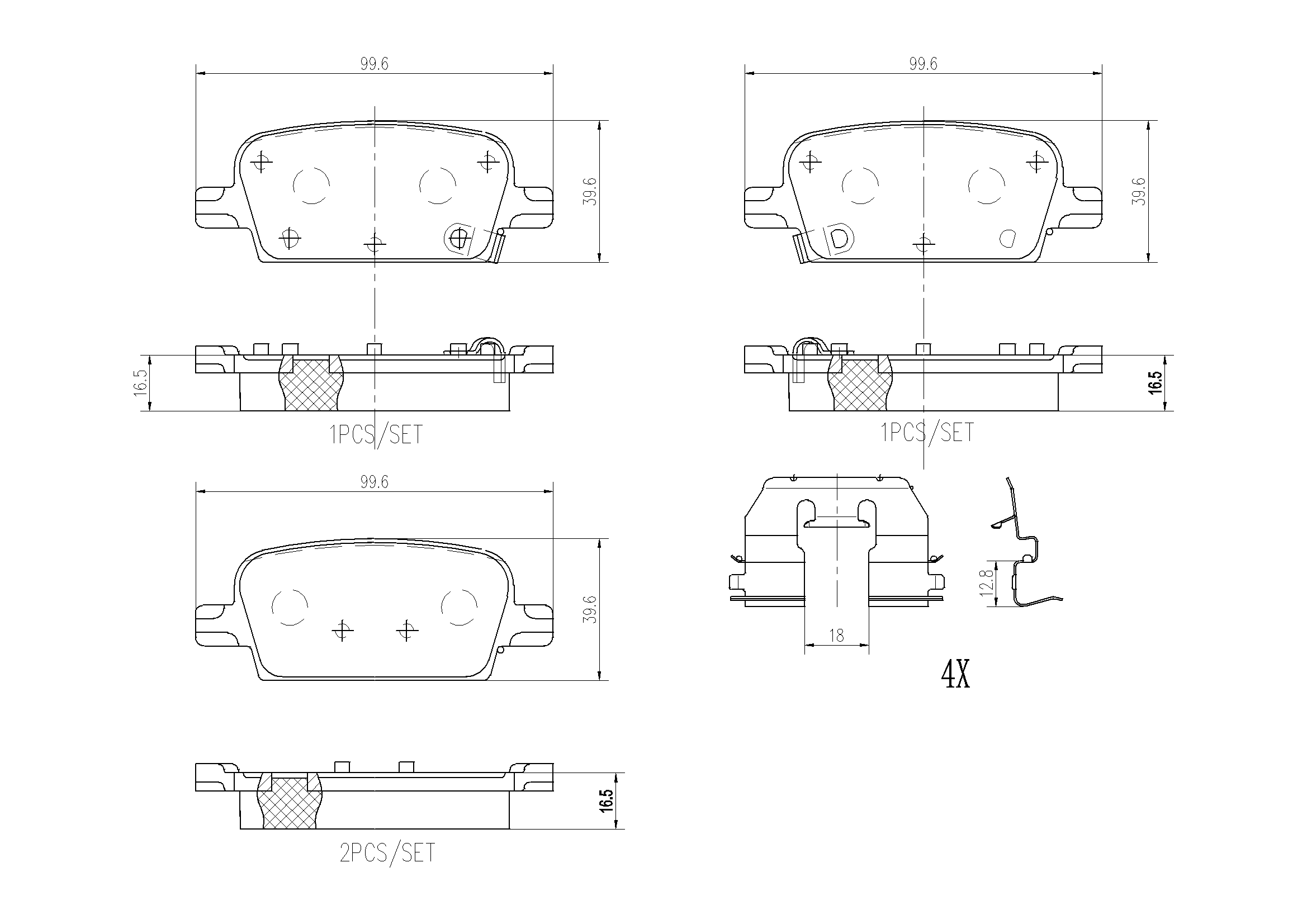 Kit de plaquettes de frein, frein à disque BREMBO P10097N