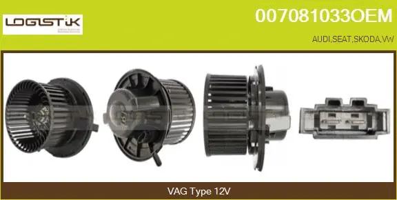 Pulseur d'air habitacle LGK 007081033OEM