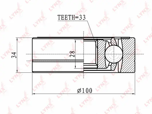 Jeu de joints, arbre de transmission LYNXAUTO CI-8009