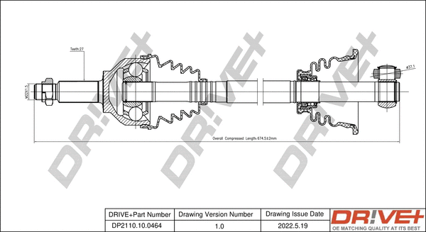 Arbre de transmission Dr!ve+ DP2110.10.0464